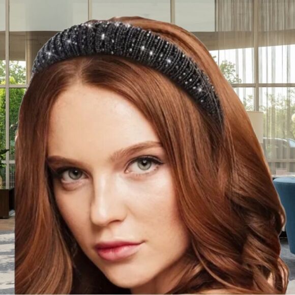 LUXURY BEADED AUSTRIAN CRYSTAL HEADBAND WOMEN ACCESSORY - Picture 3 of 4